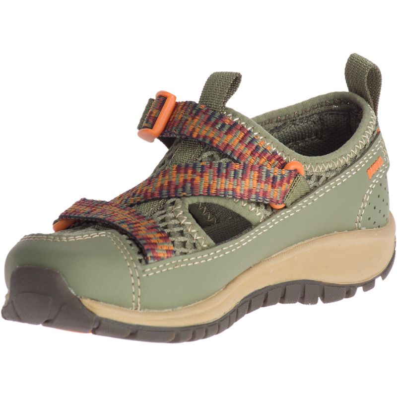 Chaussures Chaco Odyssey Enfant Grise Vert | 574368-DUP